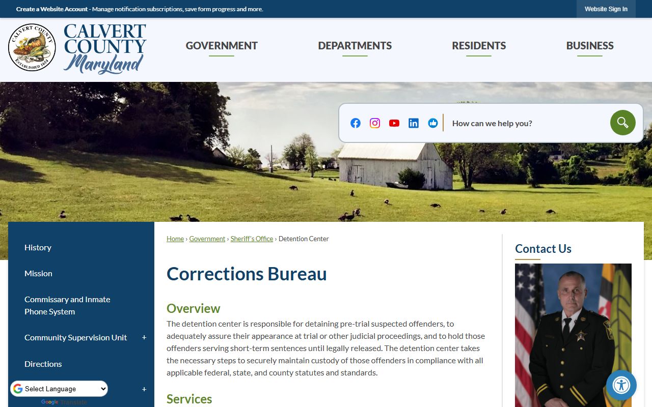 Calvert County Detention Center for 72 hour booking records