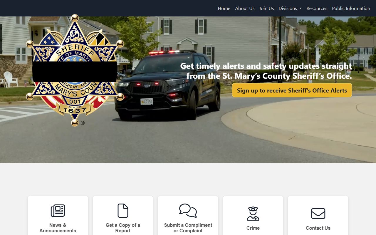 St. Mary's County Sheriff Office website for 72 hour booking inquiries